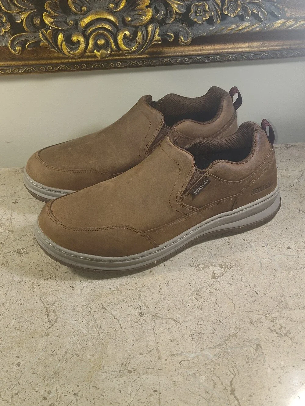 Red Head 56 Moc Toe Waterproof Tan/Brown Slip-On Casual Loafers for Men